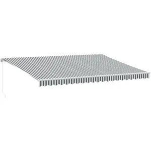 vidaXL Auvent manuel rétractable anthracite et blanc 500x350 cm pas cher