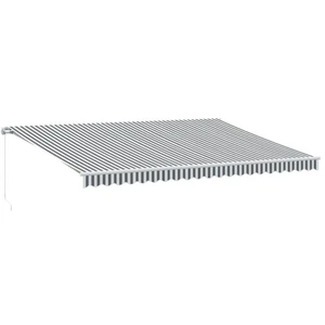 vidaXL Auvent manuel rétractable anthracite et blanc 500x300 cm pas cher
