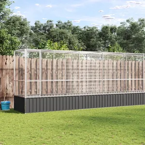 Comparateur de prix : vidaXL Volière avec extension argenté 1042,5x107x212 cm acier