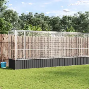 Comparateur de prix : vidaXL Volière avec extension argenté 1250,5x107x212 cm acier