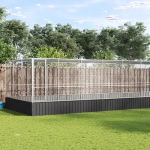 Comparateur de prix : vidaXL Volière avec extension argenté 725x307x212 cm acier