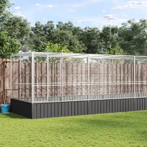 Comparateur de prix : vidaXL Volière avec extension argenté 1246x207x212 cm acier