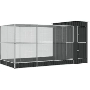 Comparateur de prix : vidaXL Vidaxl Volière Avec Extension Argenté 416x203x216 Cm Acier