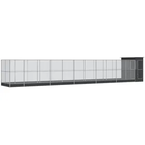 Comparateur de prix : vidaXL Volière avec extension argenté 1244x203x216 cm acier