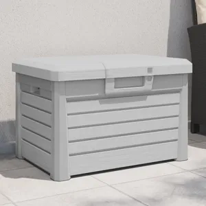 vidaXL Boîte à coussins d'extérieur gris 73x50,5x46,5 cm polypropylène pas cher