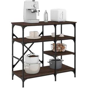 vidaXL Support de boulanger chêne marron bois d’ingénierie et métal pas cher