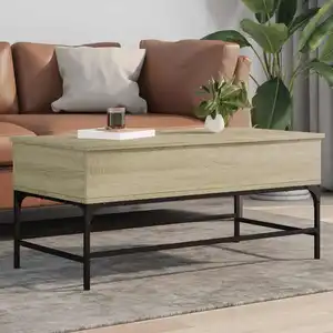 vidaXL Table basse chêne sonoma 100x50x45cm bois d'ingénierie et métal pas cher