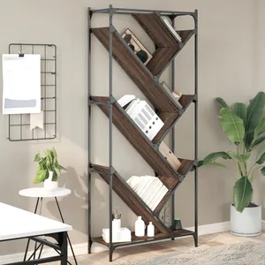 Comparateur de prix : vidaXL Bibliothèque chêne marron 79x30x180 cm bois ingénierie et métal
