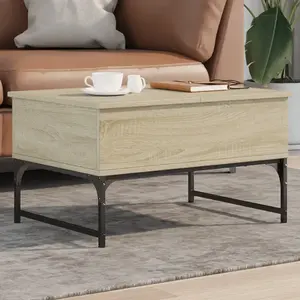 vidaXL Table basse chêne sonoma 70x50x40 cm bois d'ingénierie et métal pas cher
