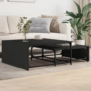 Comparateur de prix : vidaXL Tables basses gigognes 2 pcs noir bois d'ingénierie et métal