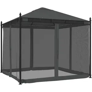 Comparateur de prix : vidaXL Tonnelle avec parois en filet anthracite 2,93x2,93 m acier
