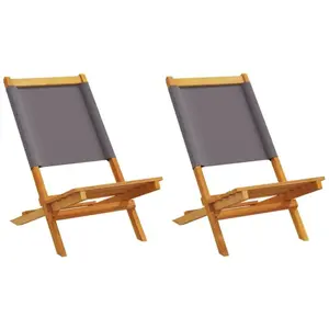 Comparateur de prix : vidaXL Chaises de jardin lot de 2 anthracite bois acacia massif tissu