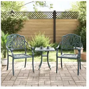 vidaXL Chaises de jardin lot de 2 vert aluminium coulé pas cher