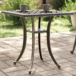 vidaXL Table de jardin bronze 53x53x53 cm aluminium coulé pas cher
