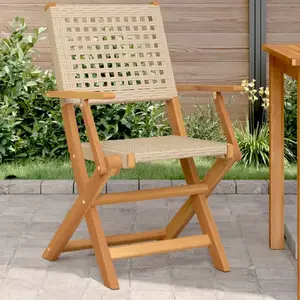 vidaXL Chaises de jardin lot de 2 beige bois massif d'acacia et rotin pas cher