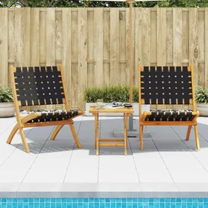 vidaXL Chaises de jardin pliantes lot de 2 bois d'acacia solide tissu pas cher
