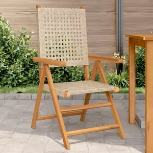 vidaXL Chaises de jardin lot de 2 beige bois massif d'acacia et rotin pas cher