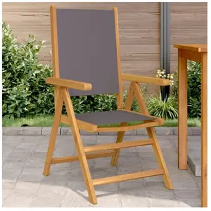 vidaXL Chaises de jardin lot de 2 anthracite bois acacia massif tissu pas cher