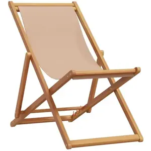 Comparateur de prix : vidaXL Chaise pliable de plage taupe bois d'eucalyptus massif et tissu