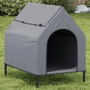 Comparateur de prix : Vidaxl - Niche pour chien anthracite tissu Oxford et acier Anthracite