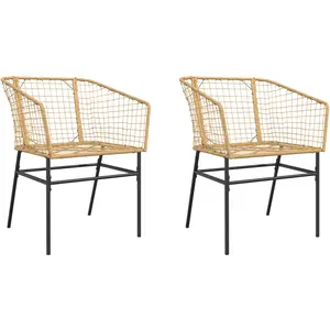 Comparateur de prix : vidaXL Chaises de jardin lot de 2 marron résine tressée