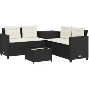 Comparateur de prix : vidaXL Canapé de jardin avec table et coussins en forme de L noir