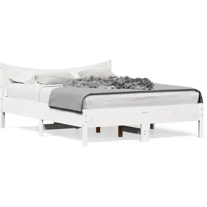 Vidaxl cadre de lit sans matelas blanc 120x190 cm bois de pin massif pas cher