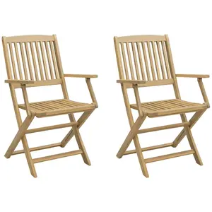 vidaXL Chaises pliables de jardin 2 pcs bois massif d'acacia pas cher