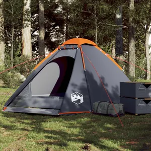 Comparateur de prix : vidaXL Tente de camping à dôme 4 personnes gris et orange imperméable