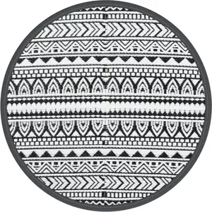 vidaXL Tapis d'extérieur noir Ø200 cm PP