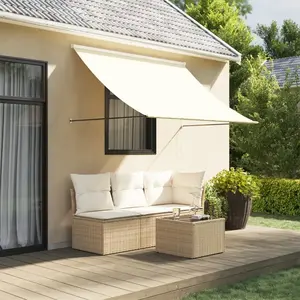 vidaXL Auvent rétractable crème 250x150 m tissu et acier pas cher
