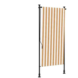 Comparateur de prix : vidaXL Store roulant d'extérieur orange et blanc 100x270cm tissu acier