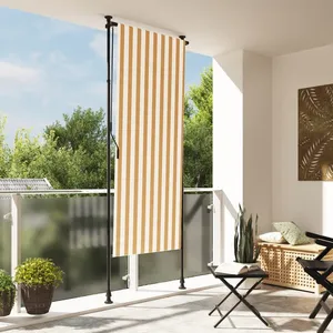Comparateur de prix : vidaXL Store roulant d'extérieur orange et blanc 120x270cm tissu acier