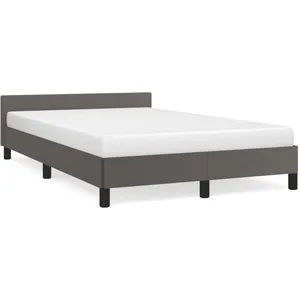 vidaXL Cadre de lit avec tête de lit gris 120x190 cm similicuir pas cher