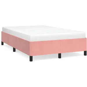 vidaXL Vidaxl Cadre De Lit Sans Matelas Rose 120x190 Cm Velours pas cher
