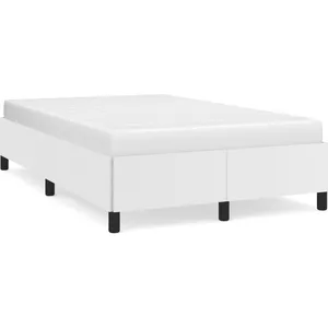 vidaXL Vidaxl Cadre De Lit Sans Matelas Blanc 120x190 Cm Similicuir pas cher