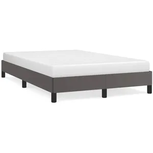 vidaXL Vidaxl Cadre De Lit Sans Matelas Gris 120x190 Cm Similicuir pas cher