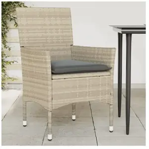 vidaXL Chaises de jardin coussins lot de 2 gris clair résine tressée pas cher