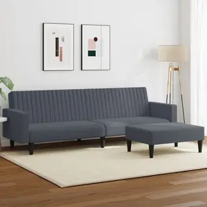 vidaXL Ensemble de canapés 2 pcs gris foncé velours pas cher
