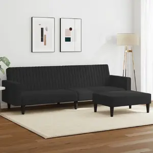 vidaXL Ensemble de canapés 2 pcs noir velours pas cher