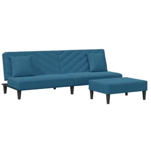 vidaXL Ensemble de canapés 2 pcs avec coussins bleu velours pas cher