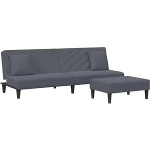 vidaXL Ensemble de canapés 2 pcs avec coussins gris foncé velours
