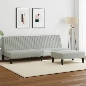 vidaXL Ensemble de canapés 2 pcs gris clair velours