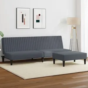 vidaXL Ensemble de canapés 2 pcs gris foncé velours