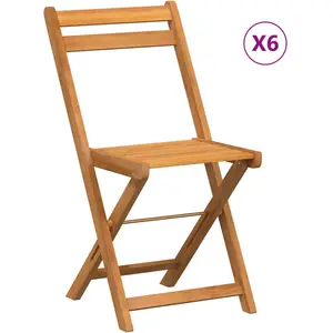 vidaXL Chaises de bistrot pliantes lot de 6 bois d'acacia solide pas cher
