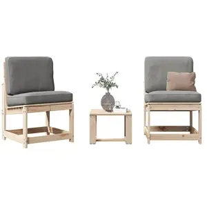 vidaXL Salon de jardin 3 pcs bois massif de pin pas cher