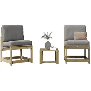 vidaXL Salon de jardin 3 pcs bois de pin imprégné pas cher