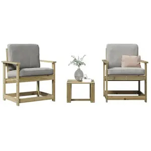 vidaXL Salon de jardin 3 pcs bois de pin imprégné pas cher