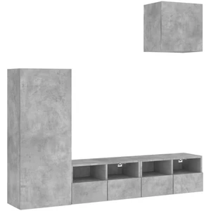 vidaXL Unités murales TV 4 pcs gris béton bois d'ingénierie pas cher