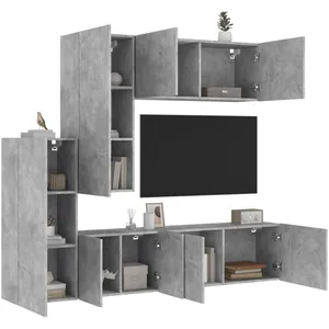 vidaXL Unités murales TV 5 pcs gris béton bois d'ingénierie pas cher